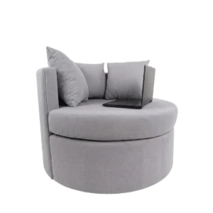 Inicio Sillon luna premium individual redondo color gris Felino Living